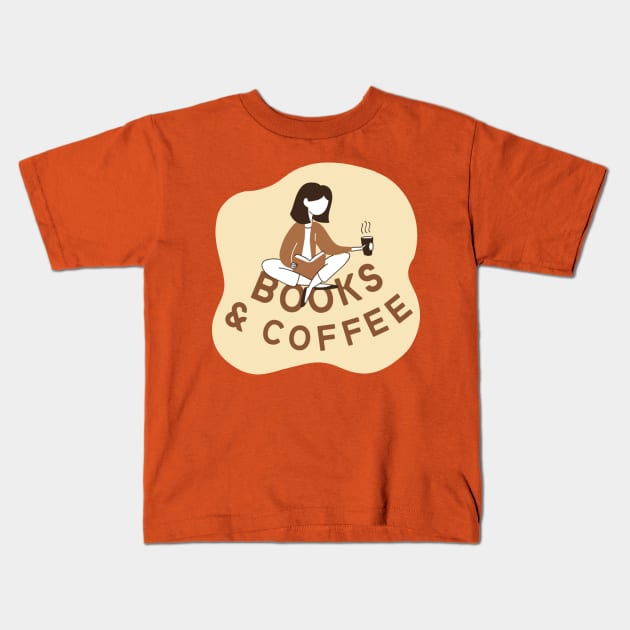 Books and Coffee Kids T-Shirt by applebubble